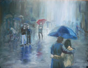 w deszczu 40x50cm