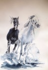 Pędzą konie, 38x56cm