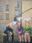 trzy sąsiadki 50x50cm