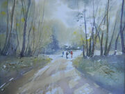 długi spacer w Górznie 28x38cm