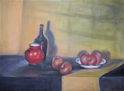 martwa natura z jabłkami 60x80cm